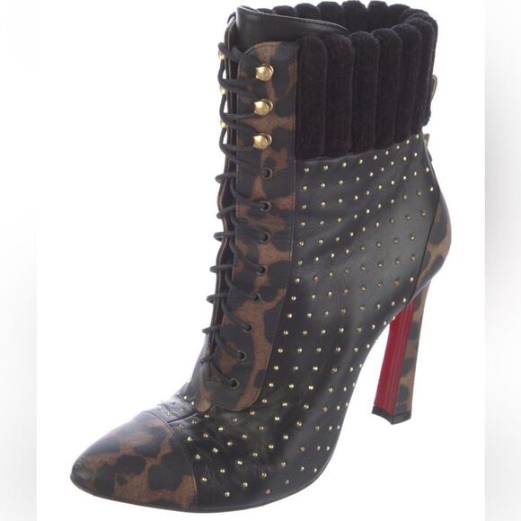 Christian Louboutin Studded Leather Booties